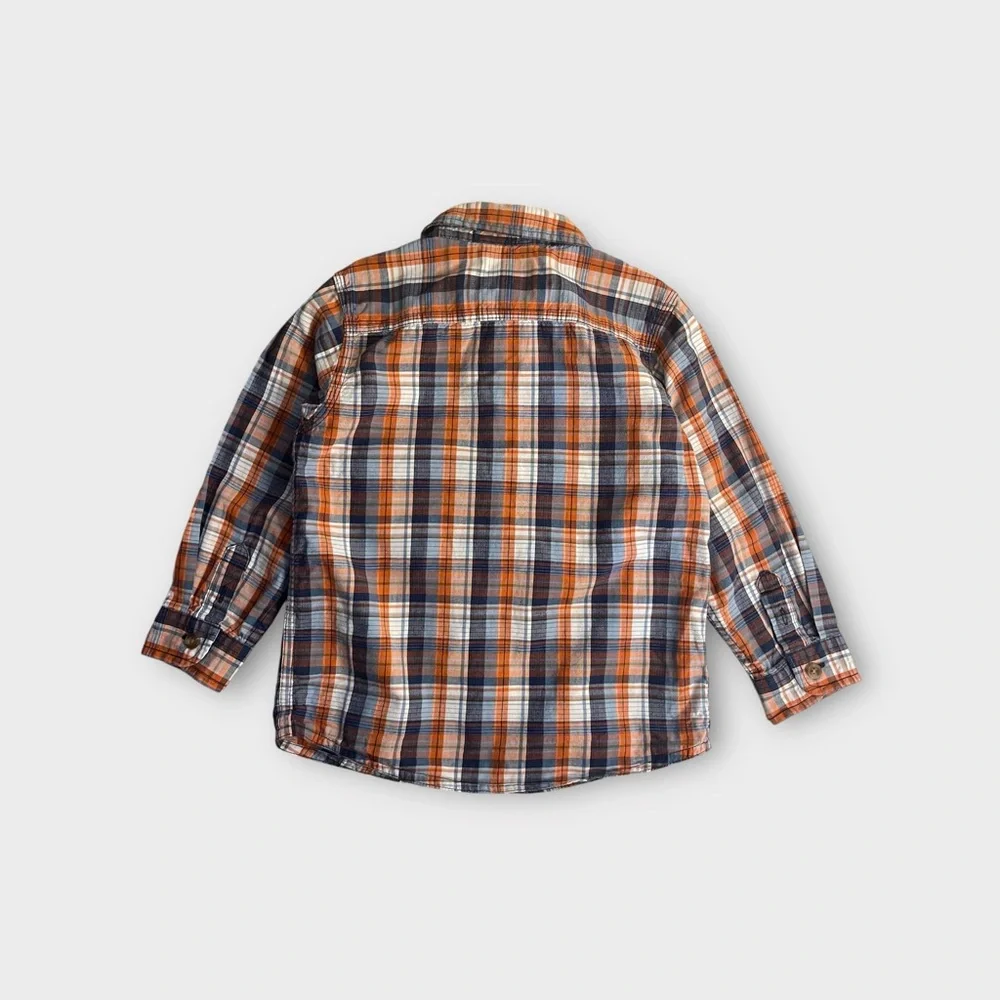 The Children's Place Orange & Blue Plaid Button Up Shirt
